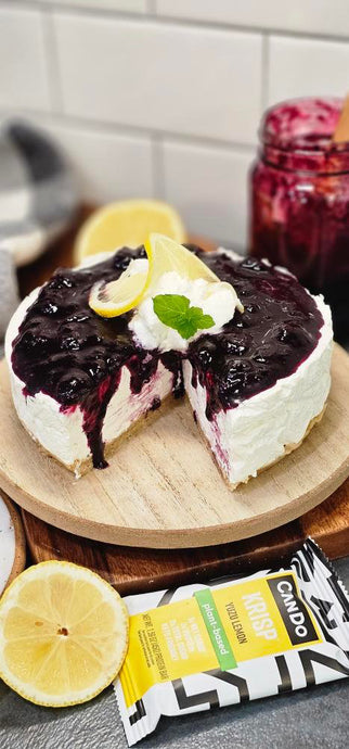 Yuzu Lemon Blueberry Cheesecake